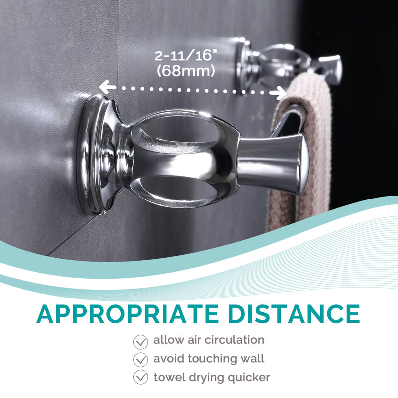 24.1" Wall Mounted Towel Bar, Chrome