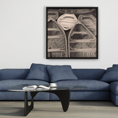 "Canots sépia" sur toile