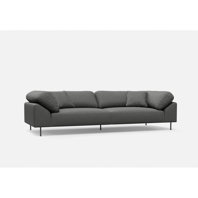 Collar 3-Seater, Gray, Cotton Blend