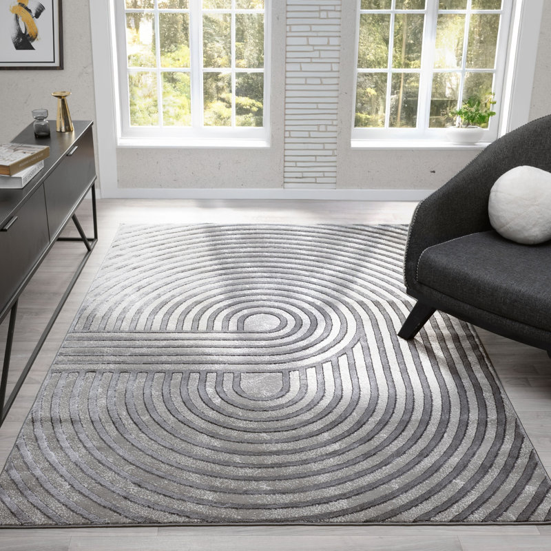 Tapis contemporain gris MDA Rugs, Rectangle 5 pi x 7 pi