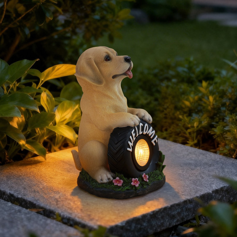 Statue solaire Buddy The Puppy