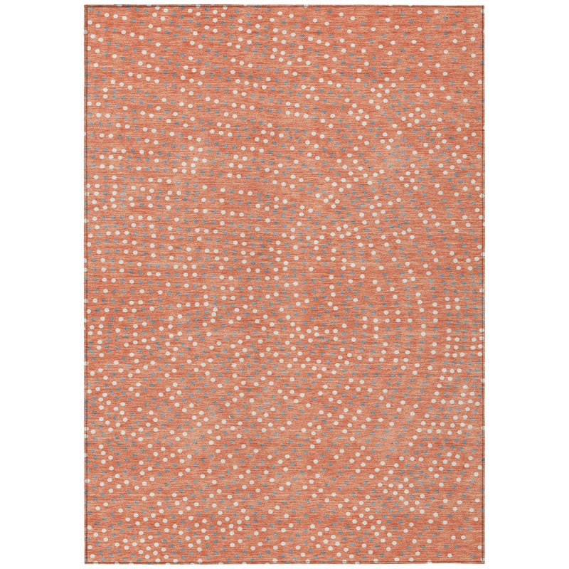 Mirelia Salmon Washable Indoor-Outdoor Rug - , 10' x 14'