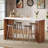 Counter Height Dining Table With Faux Marble Finished Tabletop-501615965-501615964