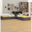 Lit plateforme simple en forme de L - armoires de rangement, bureau, lit gigogne et lumière DEL-733203933