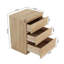 Table de chevet moderne à 3 tiroirs sans poignée avec mécanisme d'ouverture par pression, table de chevet en bois naturel de 19,7 po avec plateau épaissi et glissières en métal silencieuses, armoire de rangement compacte pour la chambre à coucher-106669858