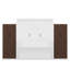 Lit escamotable double pleine grandeur avec placard, tiroirs et table