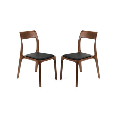 Chaise de salle à manger Tello, noyer (ensemble de 2)
