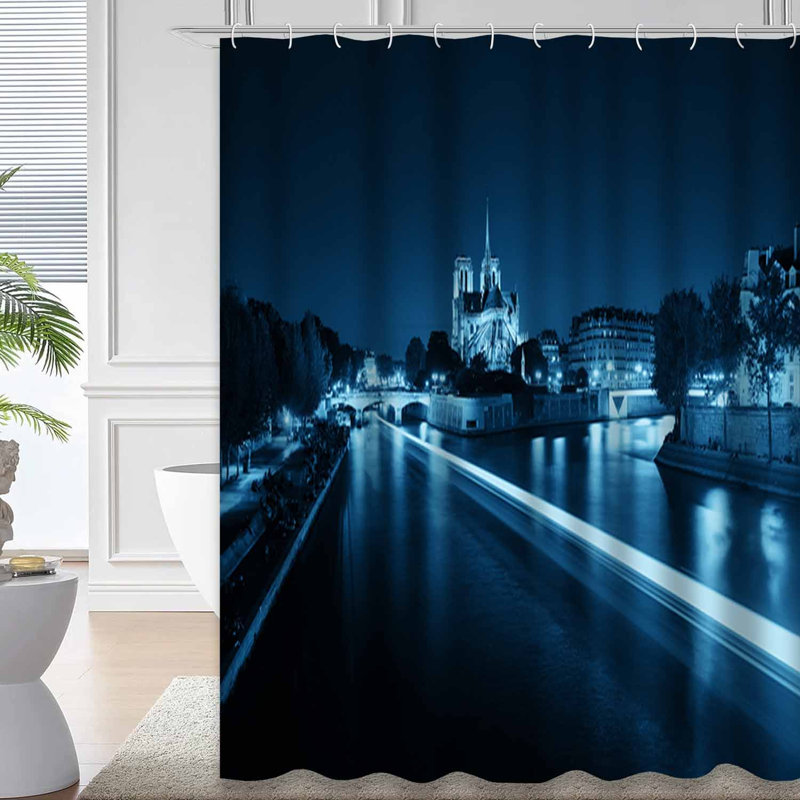Rideau de douche Paris Dusk River, 72" L x 72" W