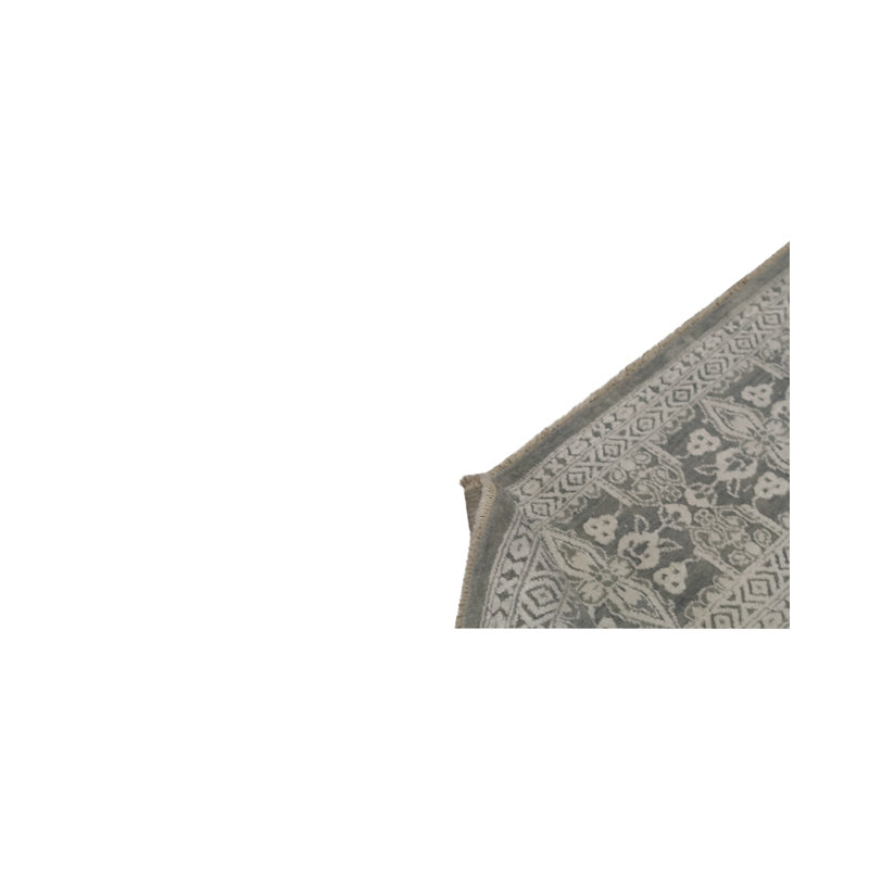 Tapis gris et crème noué à la main de haute qualité