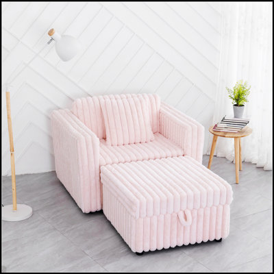 Canapé simple modulaire doux avec rangement à levage hydraulique et repose-pieds assorti pour un confort et un style ultimes