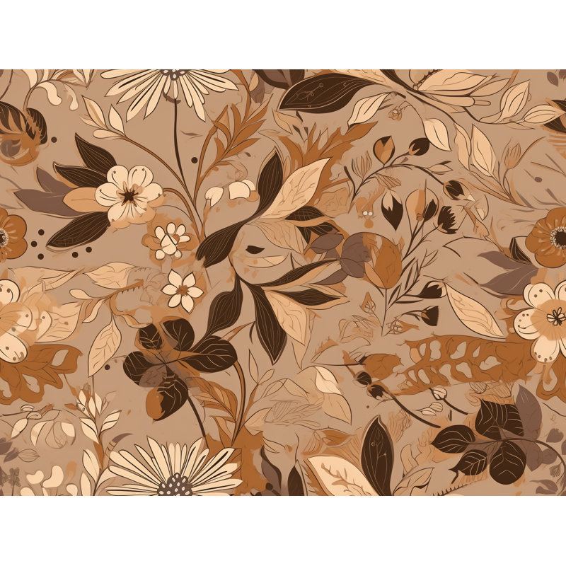 Machine Printed Comforter, King Comforter, Brown/Beige Floral