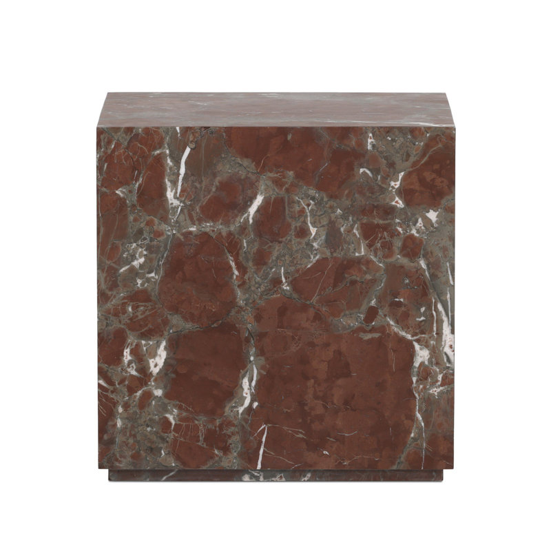 Plinth Marble End Table, Smoke Russet Marble