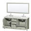 Meuble-lavabo double 72 po avec plateau en quartz et miroir Sheffield-100481683-100481684-100500531