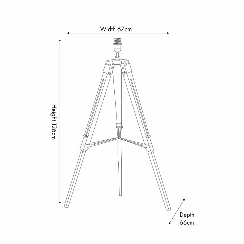 Jeanette 127.5cm Natural Tripod Floor Lamp