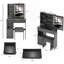 Petit meuble-lavabo de 29,2 po avec tabouret de bureau et tabouret rembourré à gauche 29,5 po, grande commande tactile, interrupteur tricolore, miroir à luminosité réglable, rangement à grande capacité, convient aux petits espaces