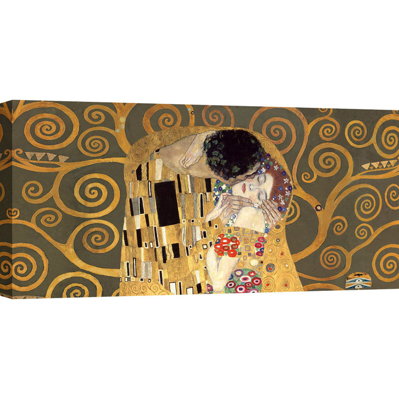 The Kiss by Gustav Klimt - Wrapped Canvas Print, 70cm H x 140cm W x 4cm D