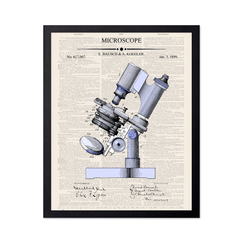Microscope Blueprint No1, Unframed, Affiche, H 08 po x l 10 po