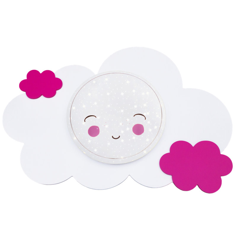 Dudek LED Flush Mount, Pink/White