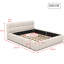 Multi-Sizes EU & UK Upholstered Bed, Modern Cloud Bed Frame with Padded Flange Edge & Embedded Design, Beige/Grey Linen-426914027-423385465