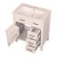 Meuble-lavabo 30 po avec lavabo, armoire de salle de bain blanche avec tiroirs, structure solide et panneau de fibres à densité moyenne