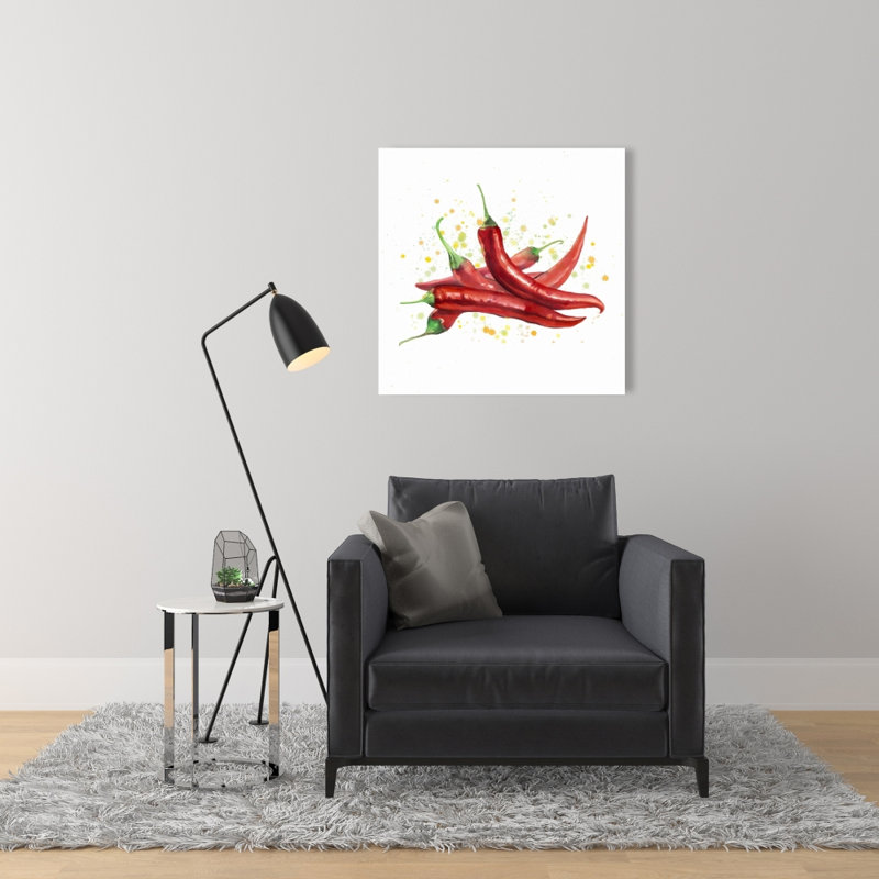 Toile rouge piments forts | Décoration murale de cuisine | Style maison