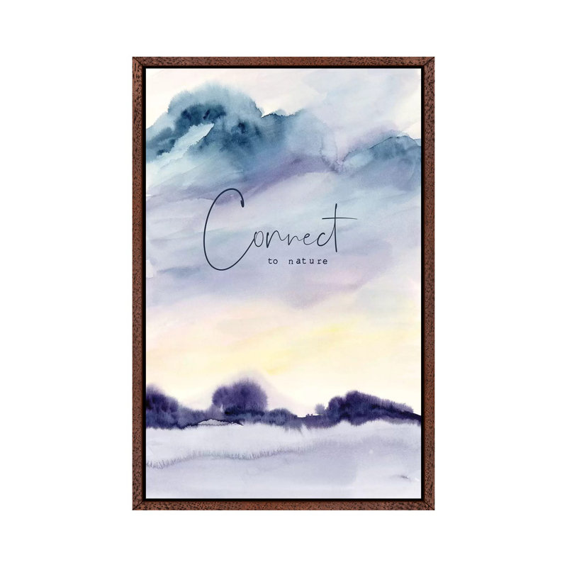 Connect 1 Piece Wall Art on Canvas, 66.04cm H x 45.72cm W x 3.81cm D, Classic Brown Wood Floater Framed