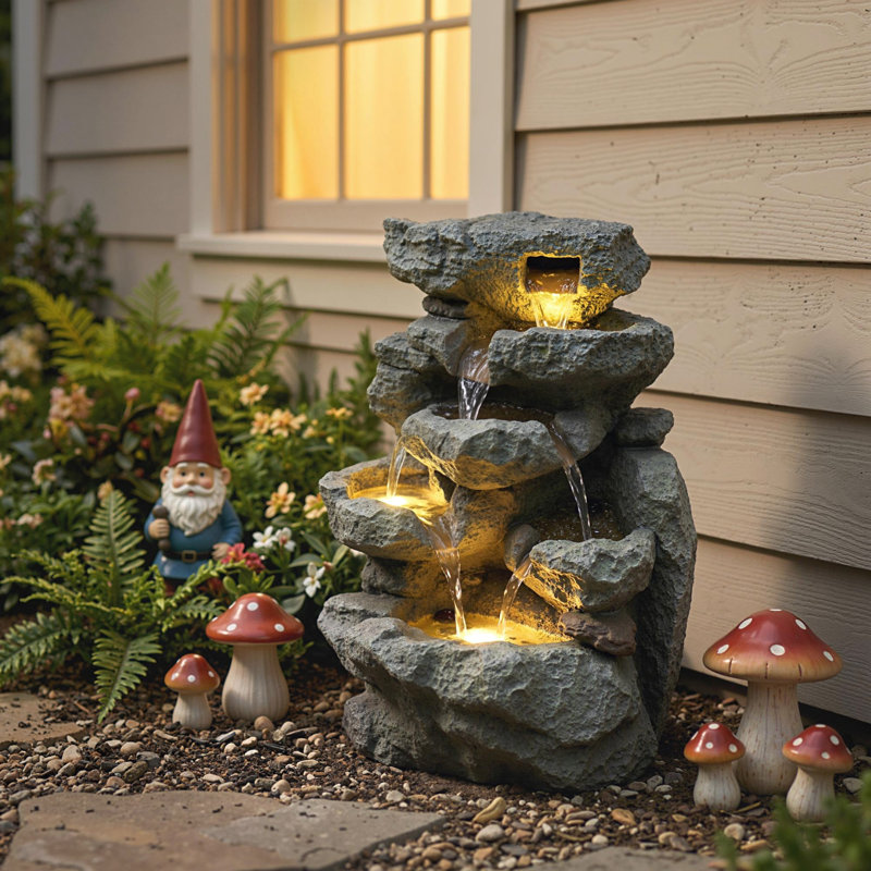 Weather Resistant Fountain with Light