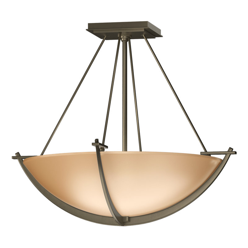 Compass 3 - Light Semi Flush Mount, Sand, 16" H x 18.1" W x 18.1" D, Soft Gold