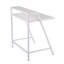 Bureau d'ordinateur blanc doux avec cadre en acier à 2 niveaux et tablette surélevée, style contemporain