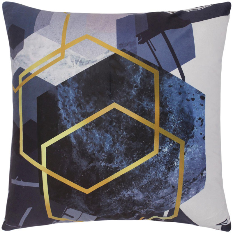 Coussin chic en velours italien imprimé à la main