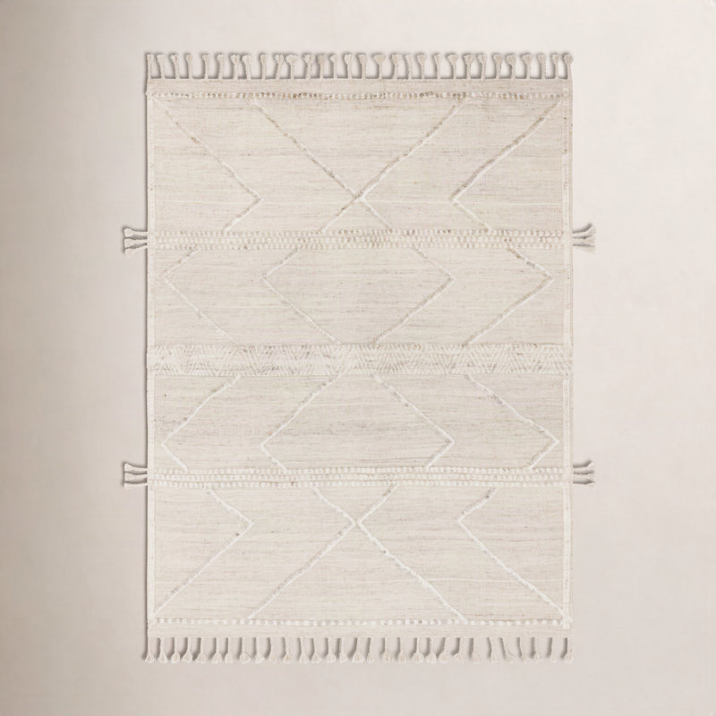 Hanna Hand Knotted Geometric Indoor Rug, Rectangle 5'6" x 8'6"