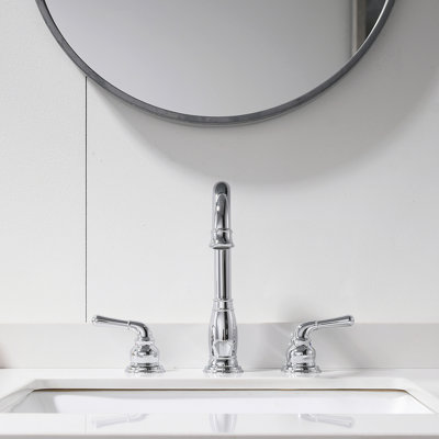 Widespread Bathroom Faucet with Drain Assembly