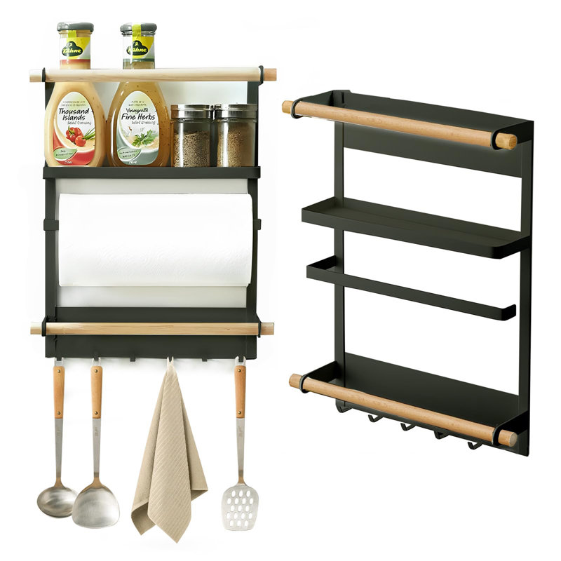 Wall Mounted Required Spice Rack, Black