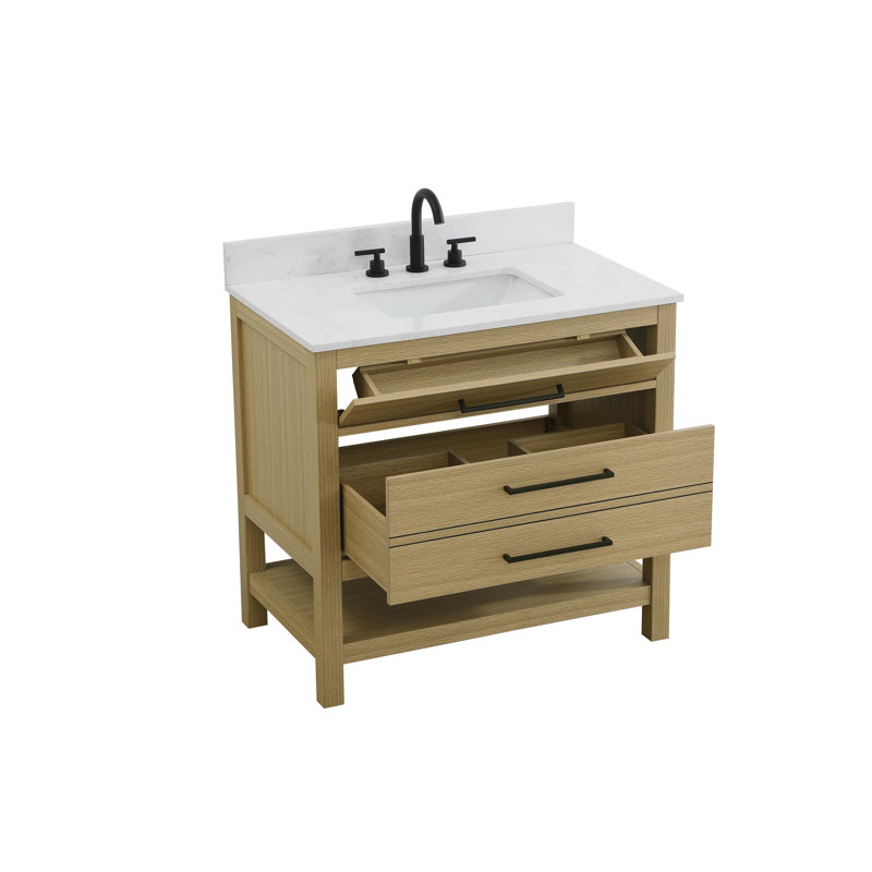 Meuble-lavabo simple 36 po_Moderne_VF60536-BS, Brun miel