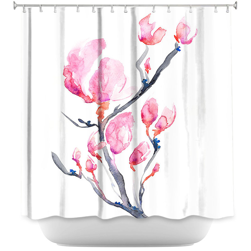 Rideau de douche simple japonais magnolia