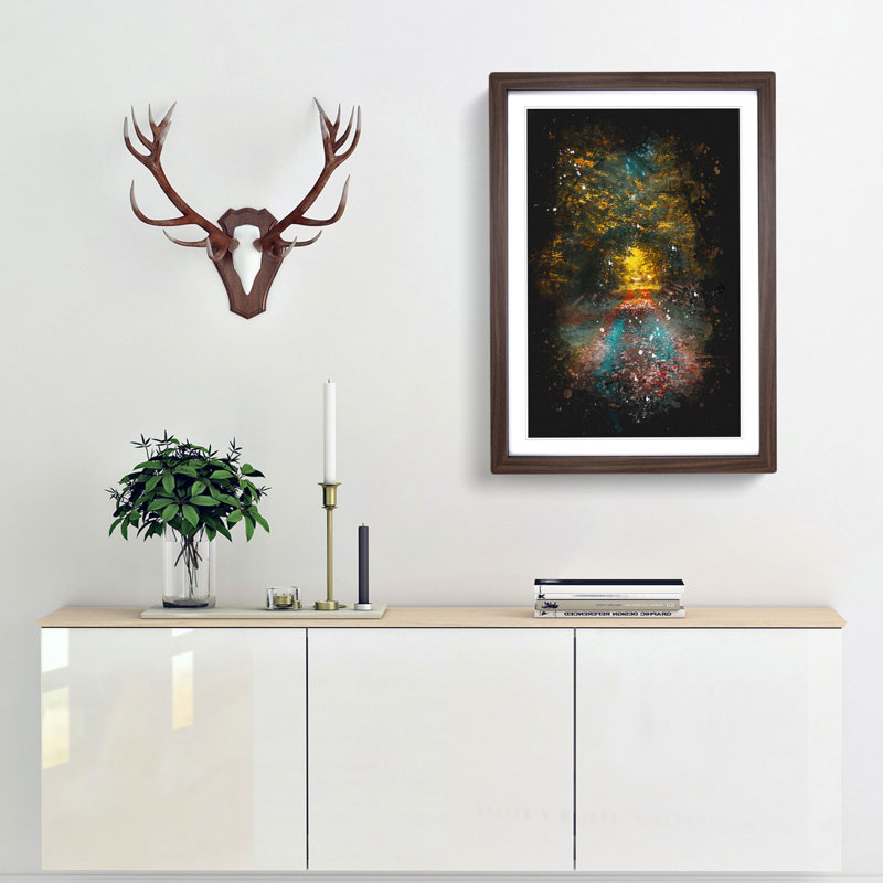 Endless Autumn Forest in Germany - Picture Frame Painting Print, Walnut Framed, 63cm H x 45cm W x 2cm D