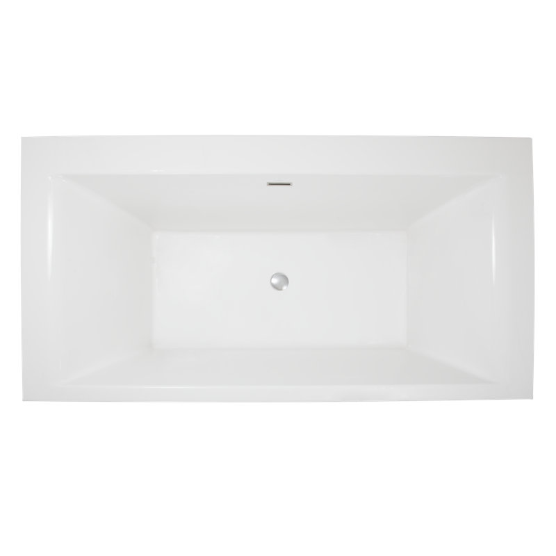 Charlize 66" X 36" Freestanding Soaking Acrylic Bathtub, Brushed Nickel