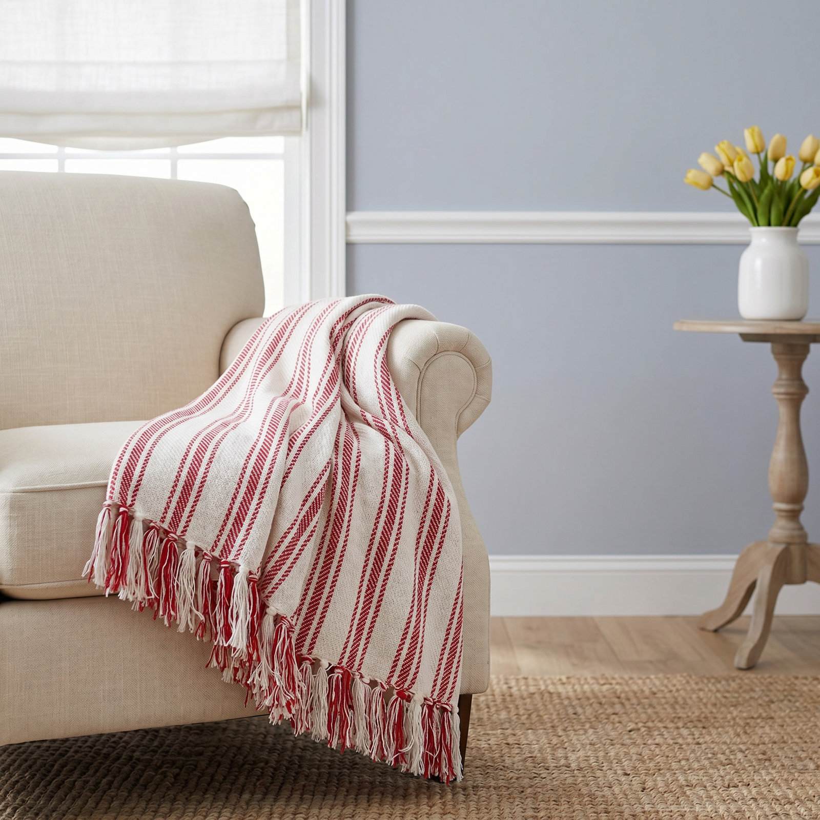 Memphis Cotton Throw Blanket, Navy