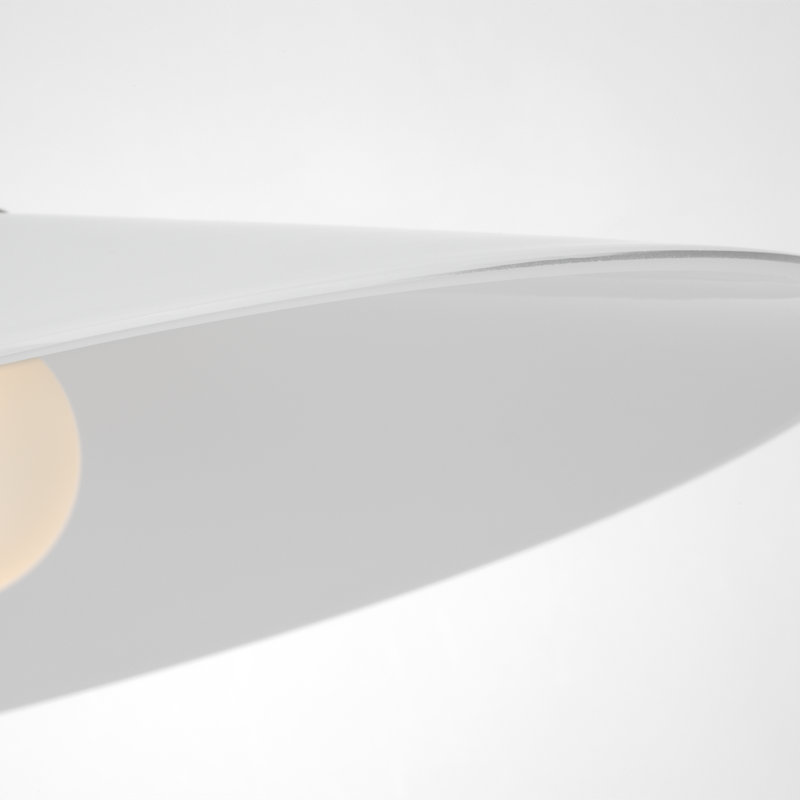 Amber Lewis Ponce Pendant with Shade, 47" H x 13" W x 13" D, White, Polished Nickel