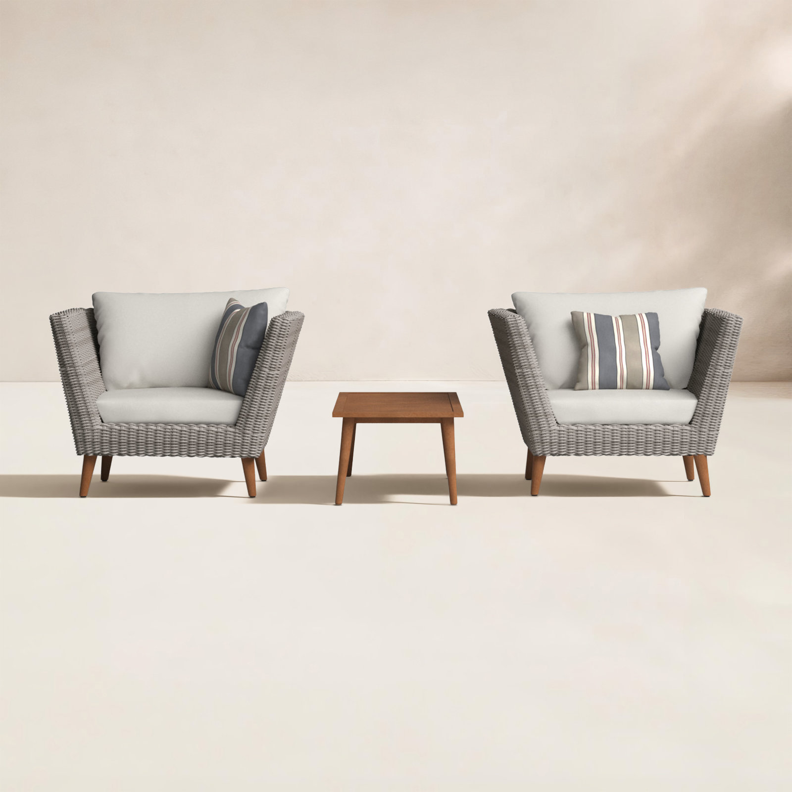 Lumley 2-Person Eucalyptus Patio Seating Group