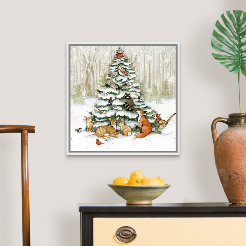 Meadowbrook " Woodland Critters " by Susan Winget Painting Print, White Framed, 21.25" H x 21.25" W