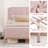 Upholstered Platform Bed with Velvet Headboard-621628381-621628382