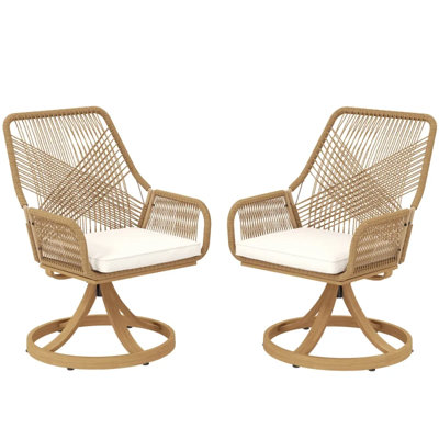 Ensemble de 2 chaises d'extérieur, chaises pivotantes