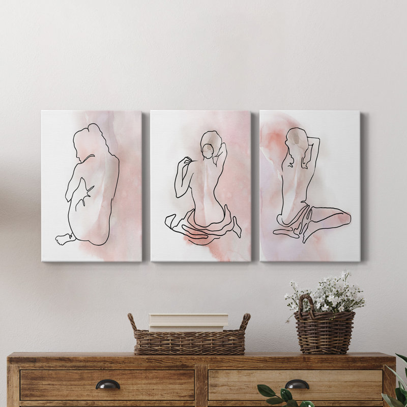 Illustration de la figure I - ensemble de 3 reproductions d'art sur toile tendue, H 36 po x l 72 po x P 1 po