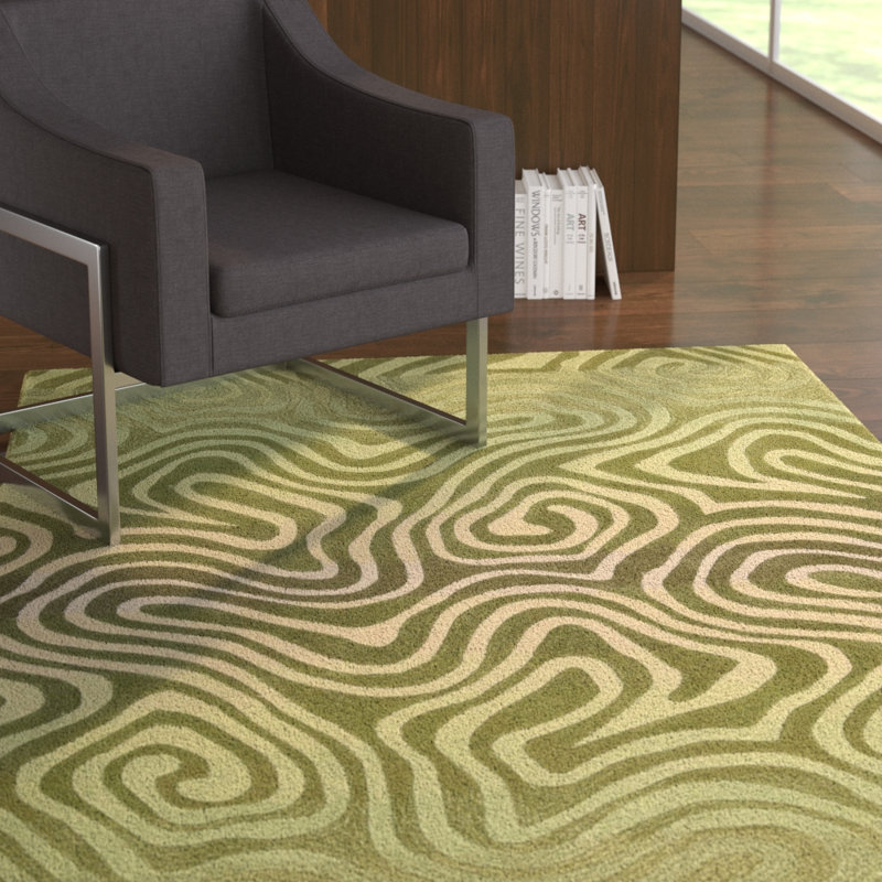Tapis avocat touffeté à la main Newbury, Rectangle 3 pi 6 po x 5 pi 6 po