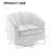 Applewold Upholstered Cream Faux Leather Swivel Barrel Chair with Solid Wood Base-192044272
