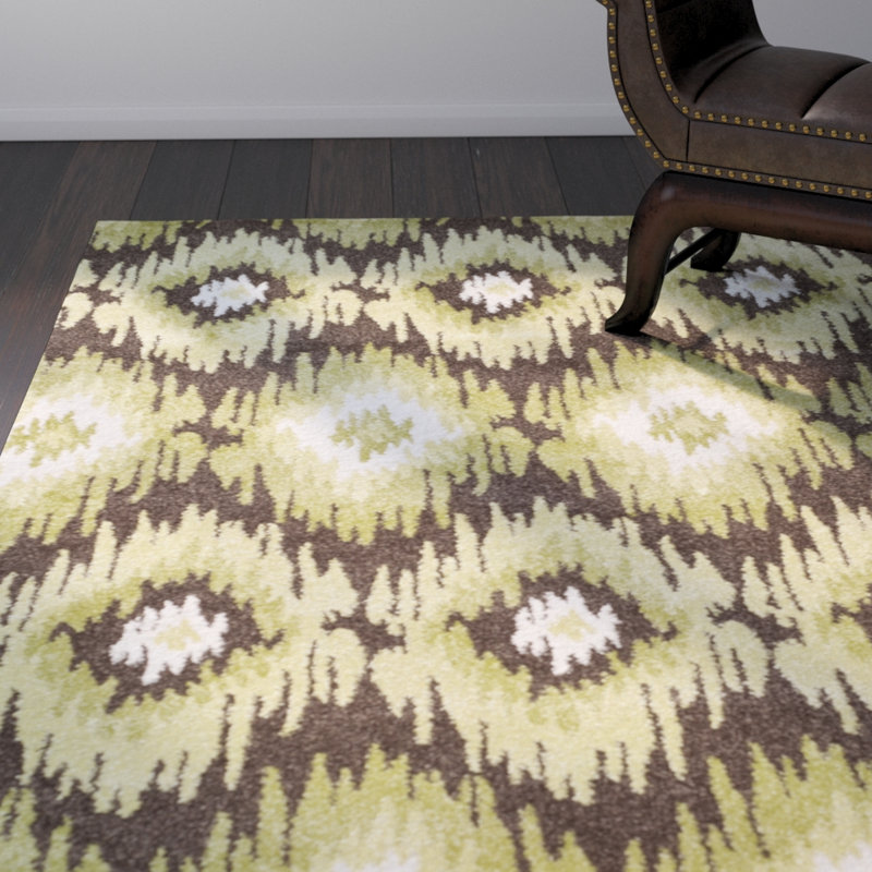Retro Performance Ikat Rug, Rectangle 4' x 6'