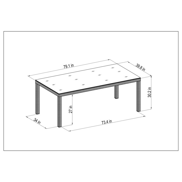 Anautica 8 - Person Patio Dining Set with Rectangular Table