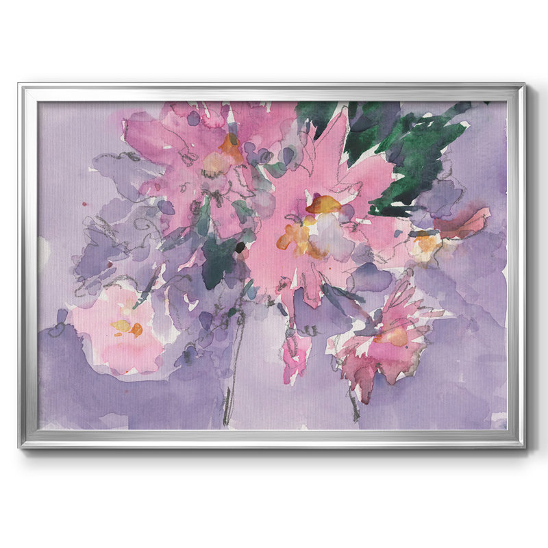 Floral occasion II, reproduction d'art sur toile, Argent, H 14 po x l 20 po x P 1,5 po