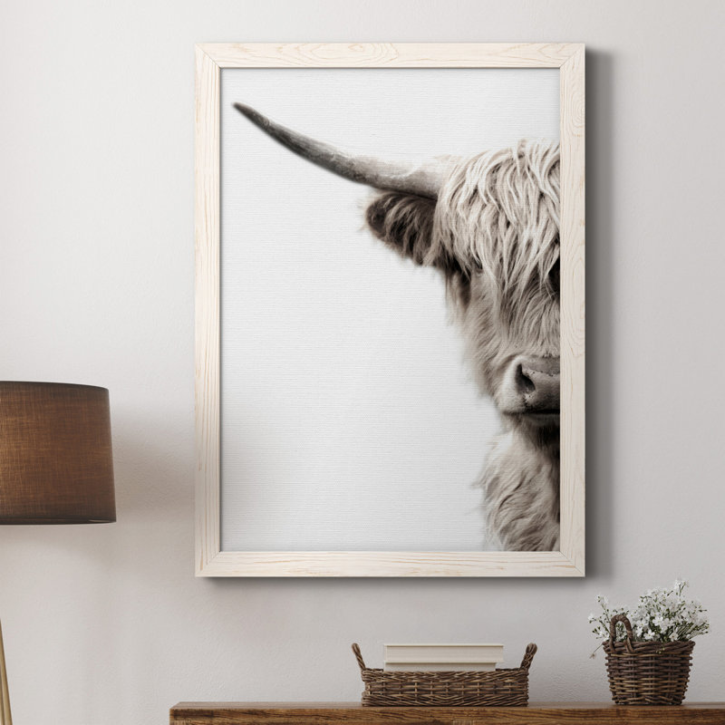 Highland Bovins - Toile encadrée de qualité supérieure - prête à être accrochée, H 24 po x l 18 po x P 1,5 po, Blanc